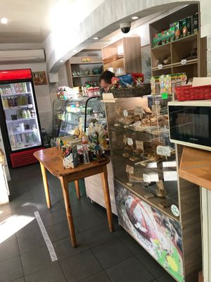 Dishes is fresh but already made and stored in the fridge on the left. at BreadBery in Simferopol