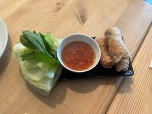 Vietnamese spring rolls  at Banh Mi Bay in London