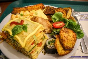 selection from the buffet at Govinda - Godoy Cruz in Mendoza