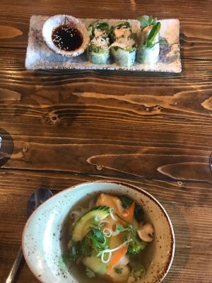 Pho and summer rolls at Gate 57 in Berlin