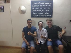 My friends came for dinner. I am always grateful his support at lus in Hanoi
