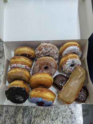 Assorted vegan dozen at Holey Schmidt Donuts in Reno