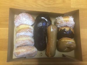 Vegan donut variety at Holey Schmidt Donuts in Reno