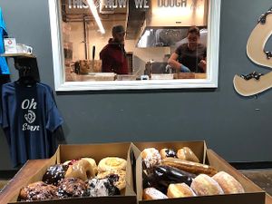You can watch the donuts being made at Holey Schmidt Donuts in Reno