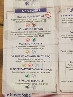 Menu 4: appetisers at Jack Bullet in Rome