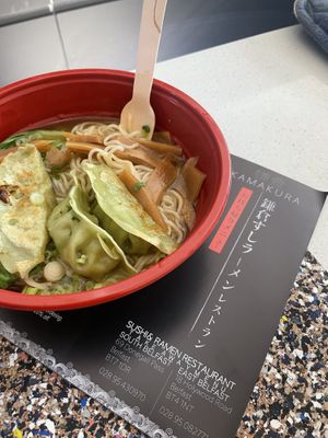 Vegetable Gyoza and Kimchi Ramen  at Kamakura in Belfast