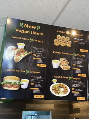 New vegan items!!!!!!!  at Casa de Falafel in Glendale