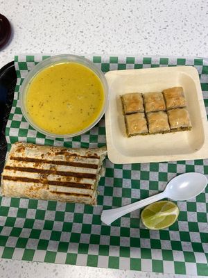 Yummy vegan meal - NEW vegan baklava  at Casa de Falafel in Glendale