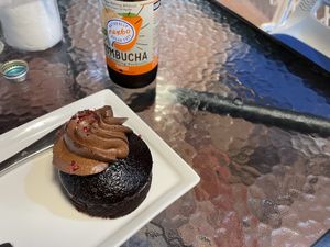 Vegan mud cake  at StupaView Cafe in Myers Flat