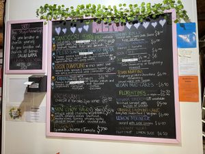 Food menu  at StupaView Cafe in Myers Flat