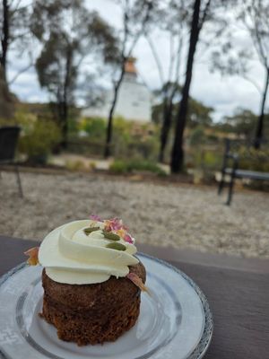 Carrot cake at StupaView Cafe in Myers Flat