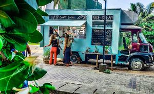 Vegan nicecream van, located on Weligama Beach, Sri Lanka. at Cruising Smoothly in Weligama