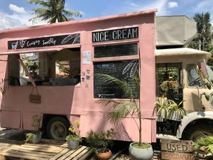 Cute vegan Nice Cream Truck at Cruising Smoothly in Weligama