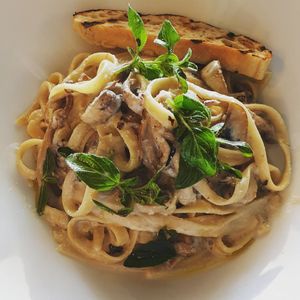 Mushroom pasta at Mullaloo Beach Hotel in Mullaloo