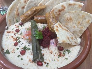 Hummus bowl  at Cafe Kumbuk in Colombo