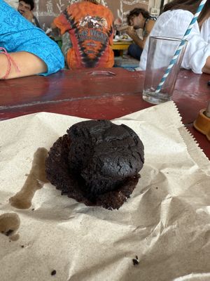 Vegan chocolate muffin  at Brown Bread Bakery in Varanasi