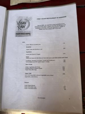 Menu march 2025  at Brown Bread Bakery in Varanasi