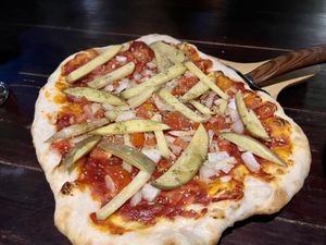 Veggie pizza   at Gecko in Muang Ngoy