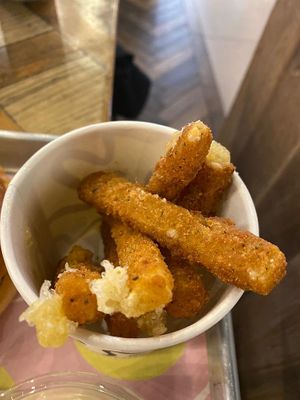 Fauxzarella sticks at The Vurger Co - Canary Wharf in East London
