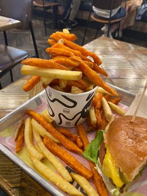 50/50 fries at The Vurger Co - Canary Wharf in East London