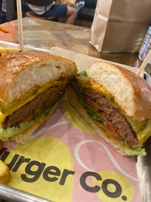 New York Melt burger at The Vurger Co - Canary Wharf in East London