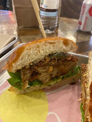 Crispy Chicken Burger at The Vurger Co - Canary Wharf in East London