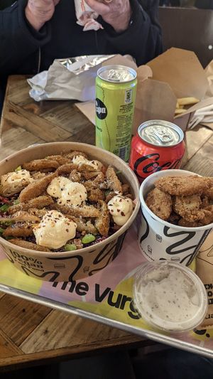 Sweet chilli salad and chicken bites at The Vurger Co - Canary Wharf in East London