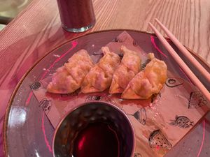 Apple Gyoza  at LHR - Giraffe - T3 in West London