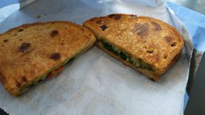 Vegan tomato pesto and cheese toastie at LHR - Caffe Nero - T3 in West London