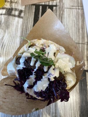 Falafel Pita with hummus and tahin  at Pita Paris in Paris