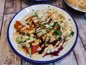 Falafel plate (vegan) at Pita Paris in Paris