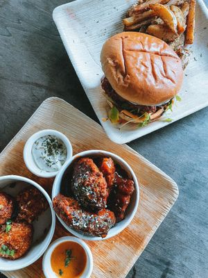Burger & fries, croquettes & wings  at BA-HA in Birmingham
