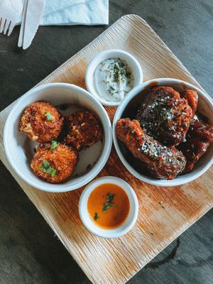 Croquettes and wings at BA-HA in Birmingham