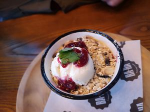 Berry crumble #Veganuary at BA-HA in Birmingham