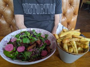 Healthy bowl and fries at BA-HA in Birmingham