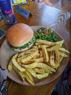 Kentucky burger and fries at BA-HA in Birmingham