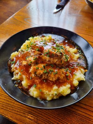Mash and gravy with chikn bits ! at BA-HA in Birmingham