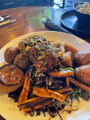 Lentil loaf Sunday roast  at BA-HA in Birmingham