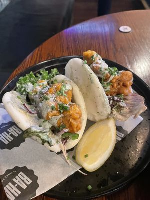 Shrimp bao tacos  at BA-HA in Birmingham