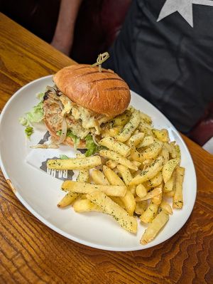 Smash burger with cheese at BA-HA in Birmingham
