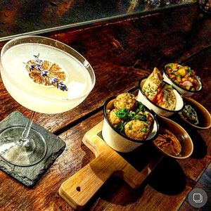 Bar plates:
Sage and onion dumplings
Garlic & Chilli Parmentier
Bish Bites


Perfect with your favourite cocktail at Bourne and Co at BA-HA in Birmingham