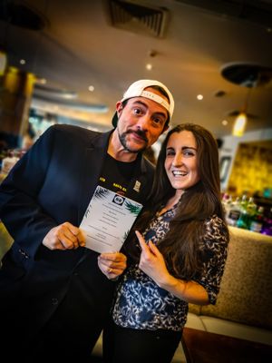 The legend himself Kevin Smith enjoying our menu pre show thanks to Happy Cow.  at BA-HA in Birmingham