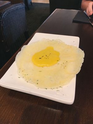 The vegan fried egg (crazy!!) at BA-HA in Birmingham