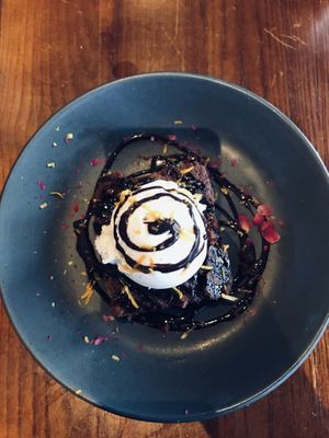 Chocolate and orange desert  at BA-HA in Birmingham