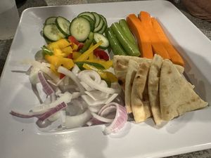 Hummus crudities    at Brew STX in St Croix