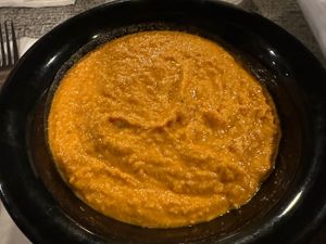 Huge bowl of hummus… flavor that day was roasted red pepper    at Brew STX in St Croix