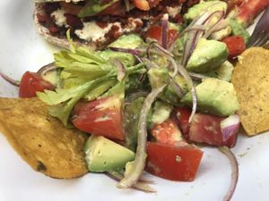 Avocado salad is delicious   at Orgánico in Merida