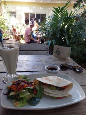 The tortilla wrap and horchata: delicious! #Veganuary at Orgánico in Merida