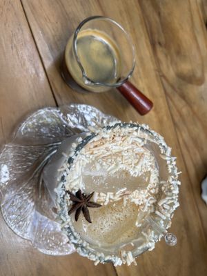 Horchata with coffeee  at Orgánico in Merida