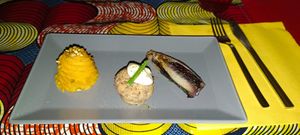 Polpetta di fagioli, radicchio e purea di patate at InOsteria Cucina Vegetariana in Marostica